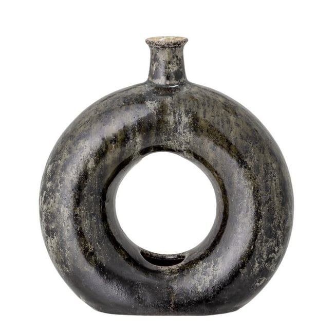 Vase cercle grès  Baldvin Couleur vert <span itemprop=