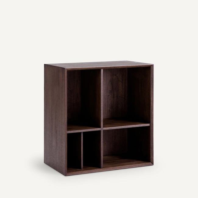 Etagère en plaqué noyer, Mikube noyer <span itemprop=