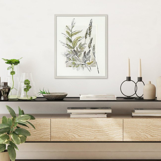 47x57cm The Crown Framed Print, green, SO'HOME