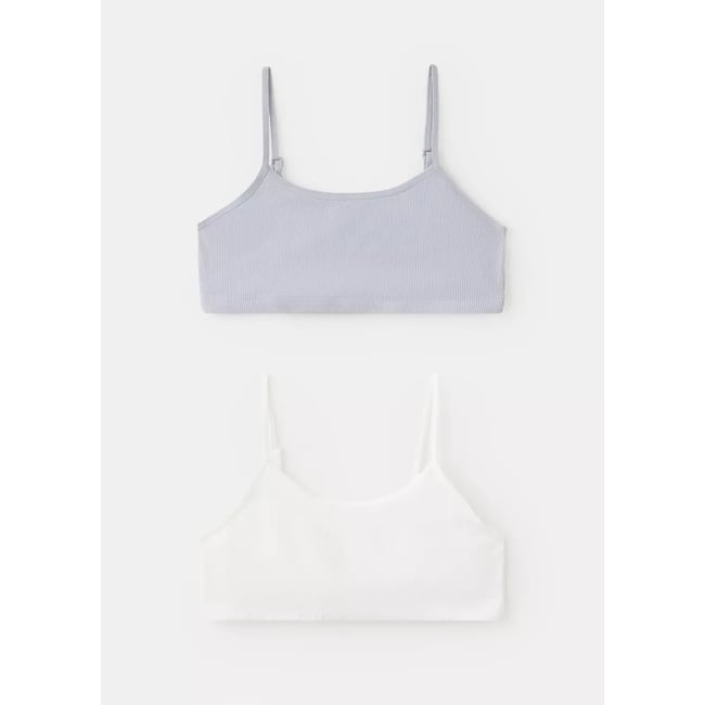 Soutien-gorge bandeau coton blanc cassé <span itemprop=