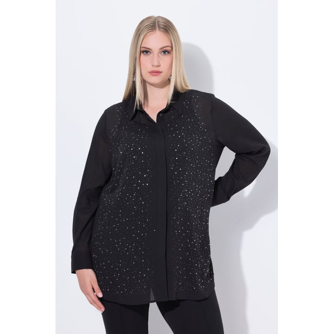 Blouse à strass noir <span itemprop=