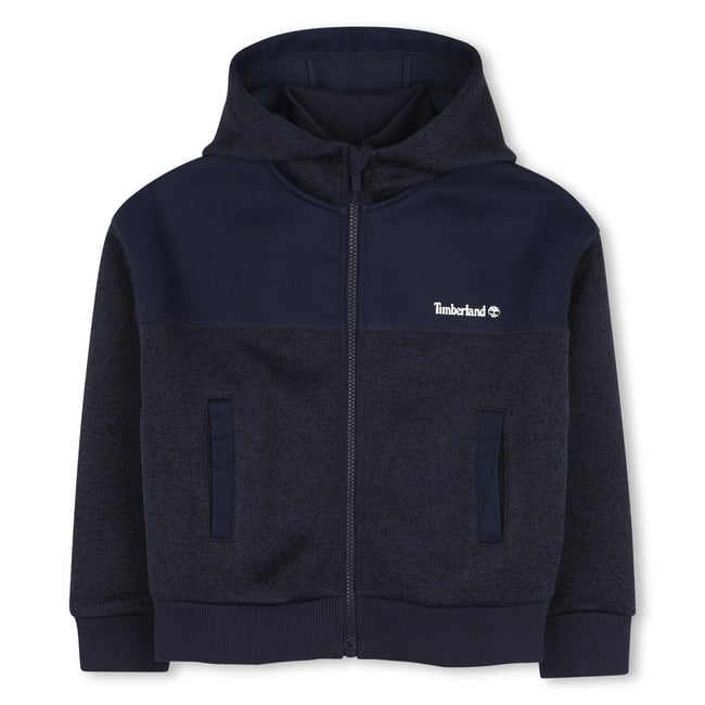Cardigan à capuche bleu cargo <span itemprop=