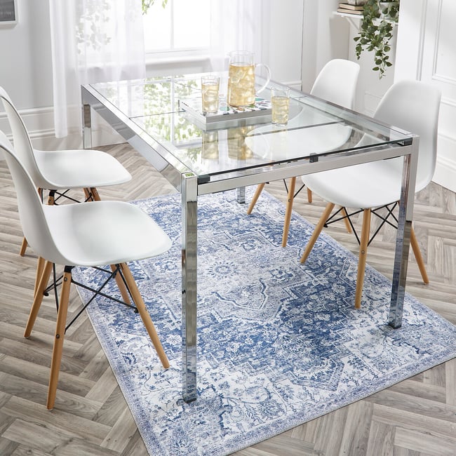 Faded vintage machine washable rug, blue, So'home | La Redoute