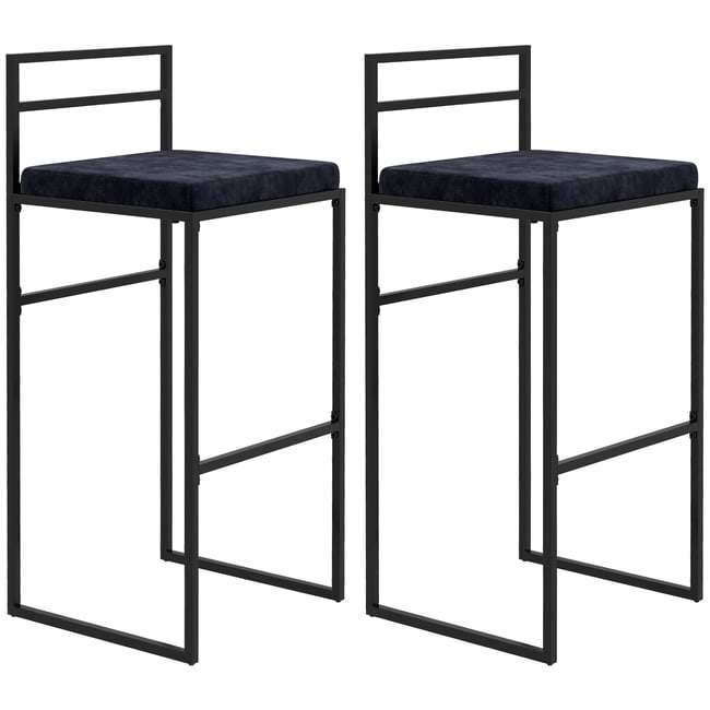 Tabouret de bar Acier Noir Couleur noir <span itemprop=