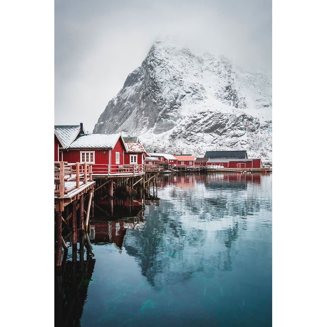 Paysage hiver village de pecheur norvegien - HEXOA
