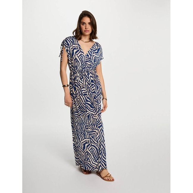 Vestido largo evasé, estampado multicolor mujer multicolor <span itemprop=