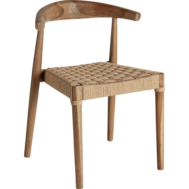 Chaise vintage en teck et fer finition  vieilli Couleur marron vieilli bois de teck <span itemprop=