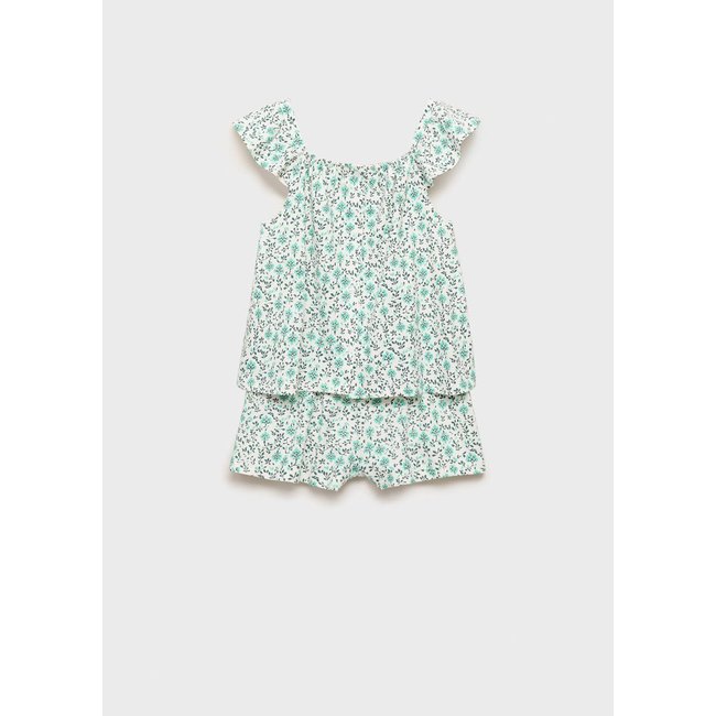 Lot pyjama court imprimé vert <span itemprop=