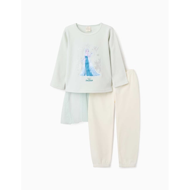 Pyjama en polaire avec Elsa et cape vert <span itemprop=