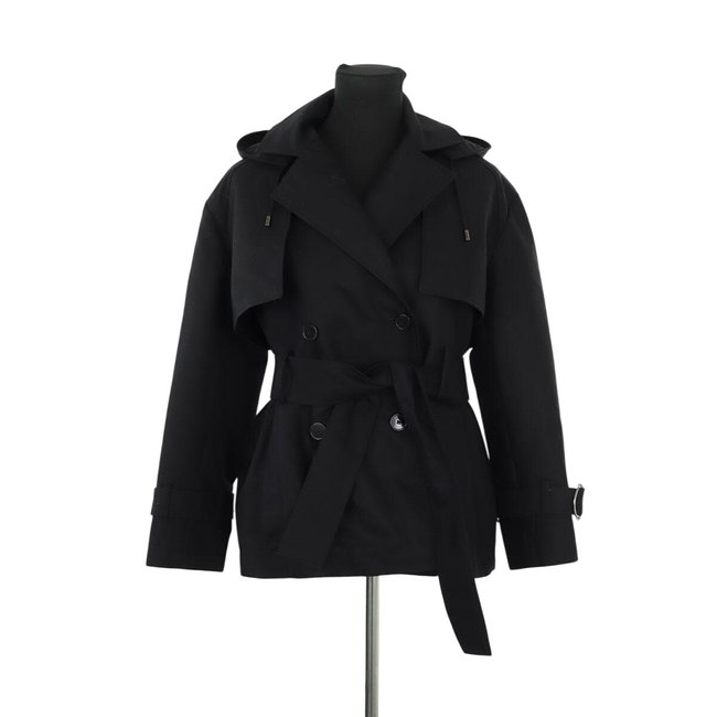 Trench-coat en coton - Très Bon État noir <span itemprop=