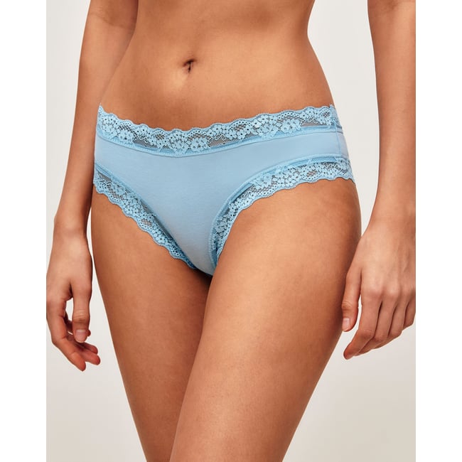 Cheeky en coton et dentelle NEW SKINNIZ bleu ciel <span itemprop=
