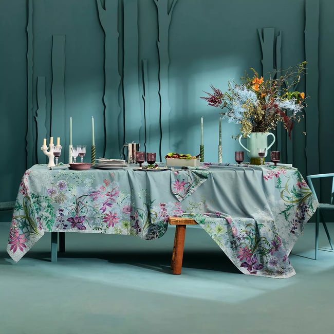 Nappe lin & coton lavé OMBRES BOISEES givre <span itemprop=