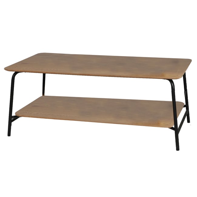 Table basse bois et métal noir 2 niveaux - 110x60x44cm Couleur v002237 <span itemprop=