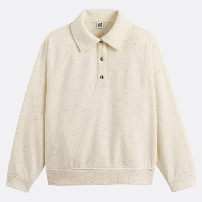Bluza polo ecru melanżowa KOLEKCJE LA REDOUTE