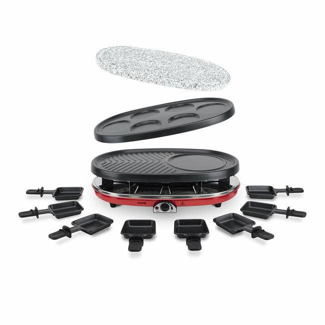 raclette 4 en 1 pour 8 personnes - rp418 gris <span itemprop=