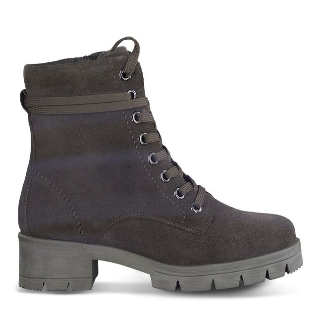 Bottine en cuir gris <span itemprop=