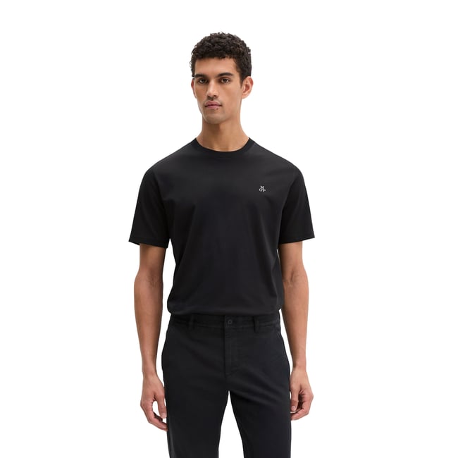 Lot de deux t-shirts col rond regular en pur coton bio noir <span itemprop=