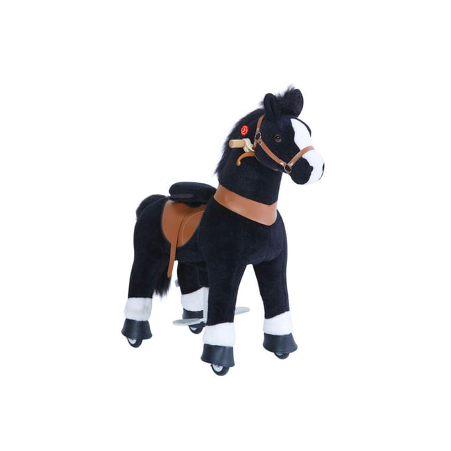 Ponycycle Cheval noir avec sabot blanc, frein et son à monter Age 4-8 ans - PONYCYCLE