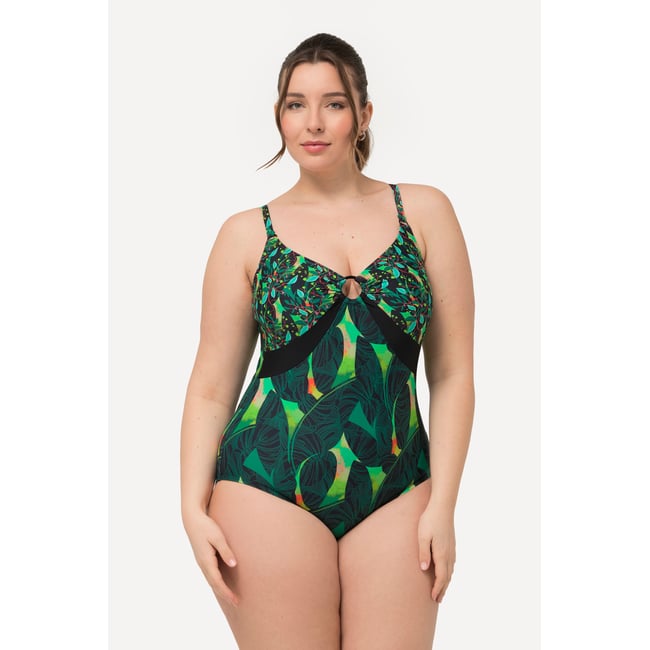 Maillot de bain à bonnets souples. Mélange noir <span itemprop=