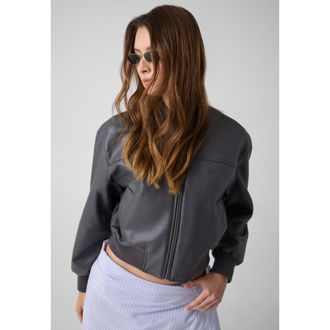 Veste Bomber En Cuir Synthétique - GUESS