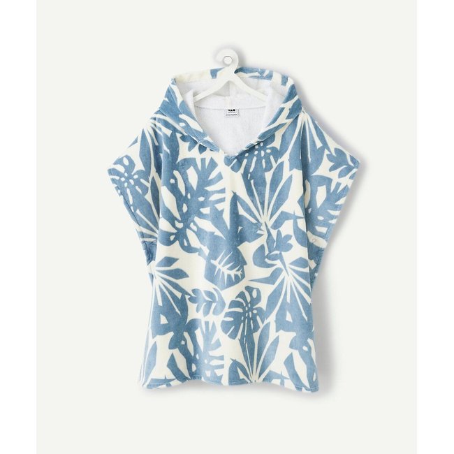 Cotton Hooded Poncho, printed, TAPE A L'OEIL