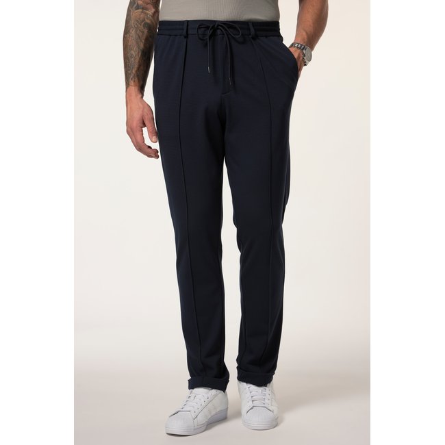 Pantalon chino en jersey bleu marine <span itemprop=