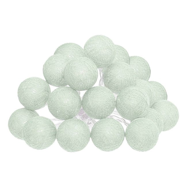 Guirlande LED 20 boules Couleur vert céladon <span itemprop=
