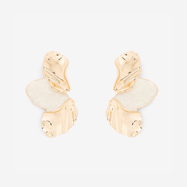 Boucles d'oreilles demi fleurs v002227 <span itemprop=