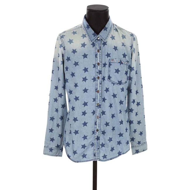 Chemise en coton - Bon État bleu <span itemprop=