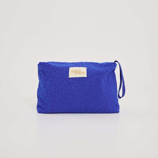 Trousse de toilette zippée éponge bleu <span itemprop=