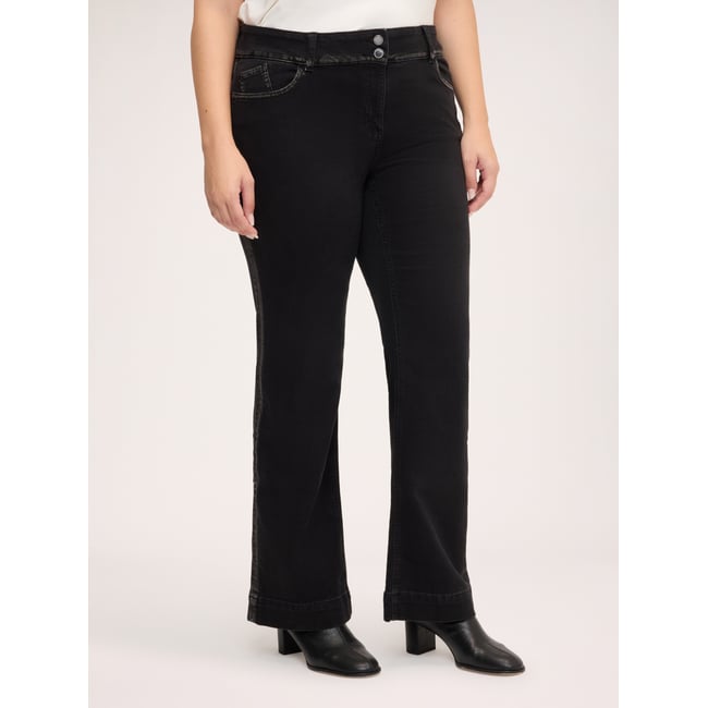 Jean bootcut délavage rinse foncé noir <span itemprop=