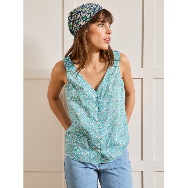 Top sans manches tissu Liberty liberty harriet <span itemprop=