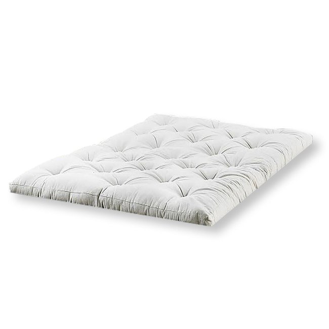 Traditional Futon Mattress 100% cotton, off-white, EUROPE & NATURE