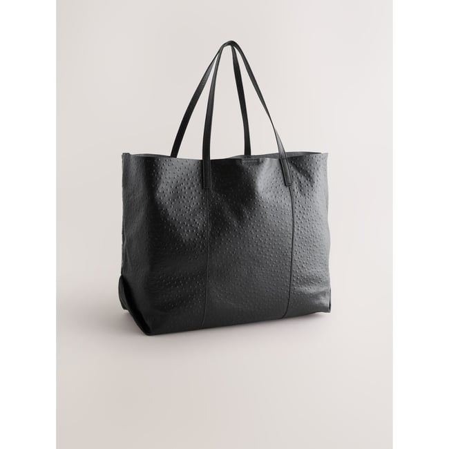 Fourre-tout en cuir texturé noir <span itemprop=