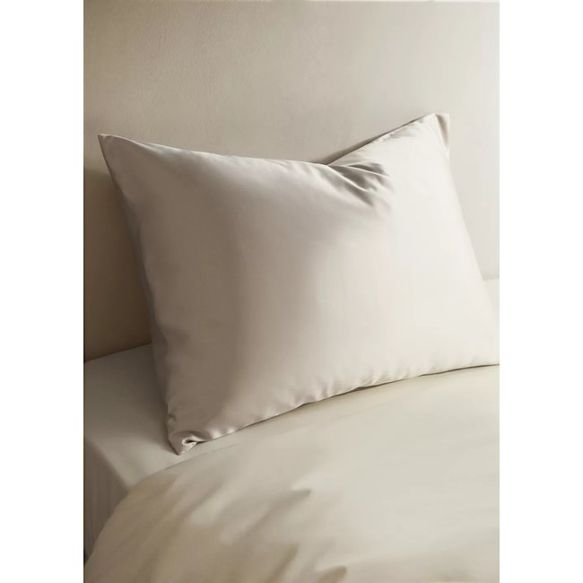 Taie d'oreiller 100 % soie avec boîte 50x75 cm Couleur sable <span itemprop=