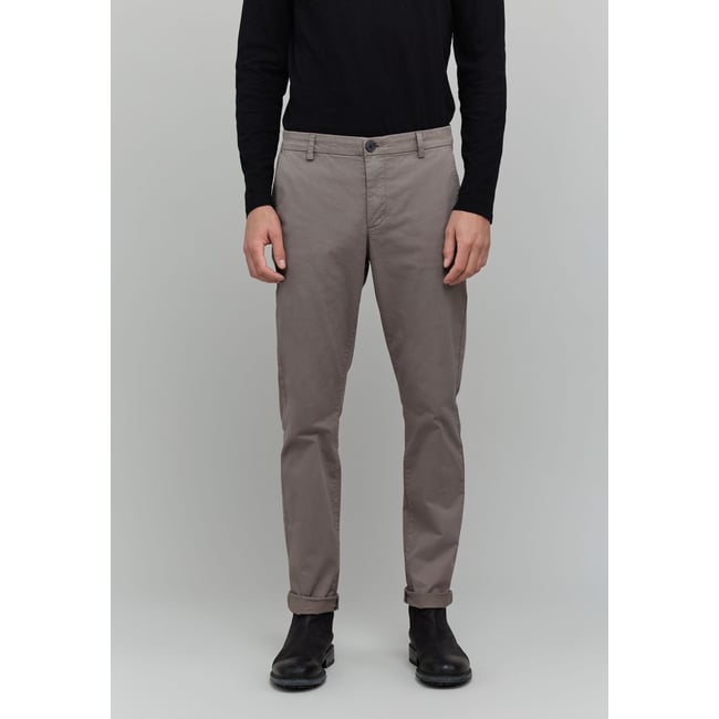 Pantalon IKKS Slim Marron Ocre Aspect Enduit - Taille 36 (équivalent 26), Coton, Très Bon état