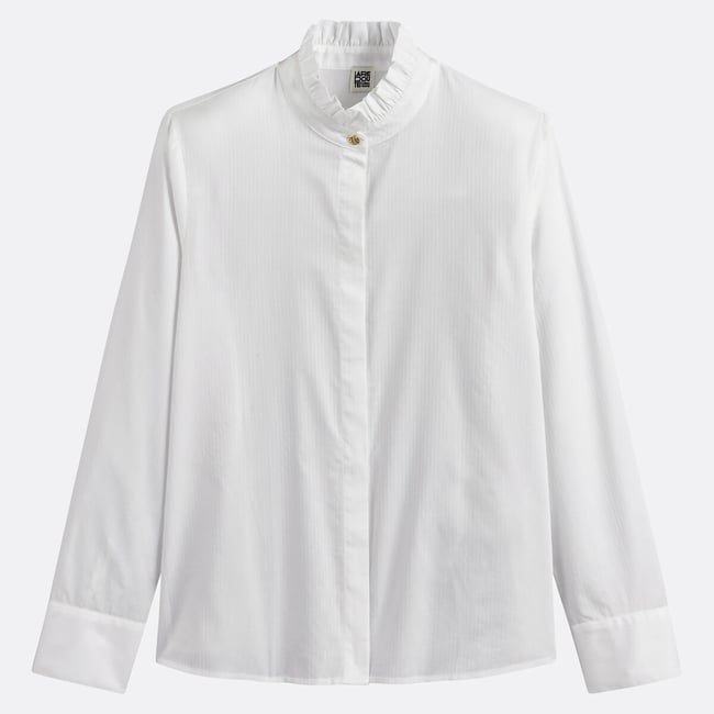 Chemise col victorien, manches longues blanc <span itemprop=