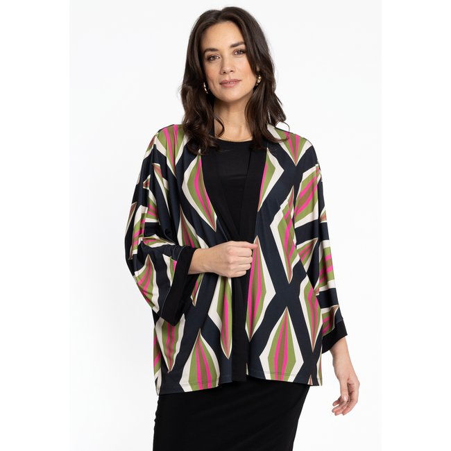 Kimono imprimé / imprimée noir <span itemprop=