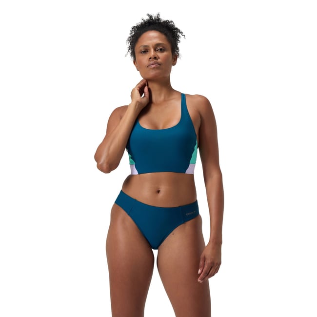 Bas de maillot de bain uni motif/style classique bleu sarcelle foncé <span itemprop=