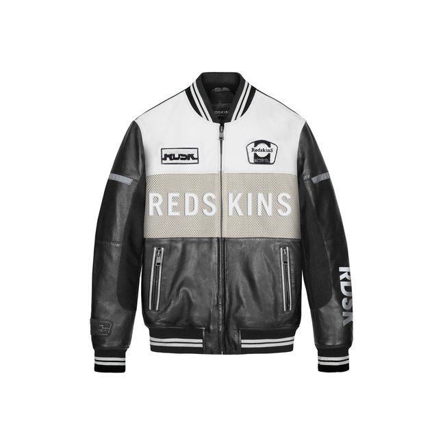 Blouson en cuir  NOGARO RACING blanc <span itemprop=