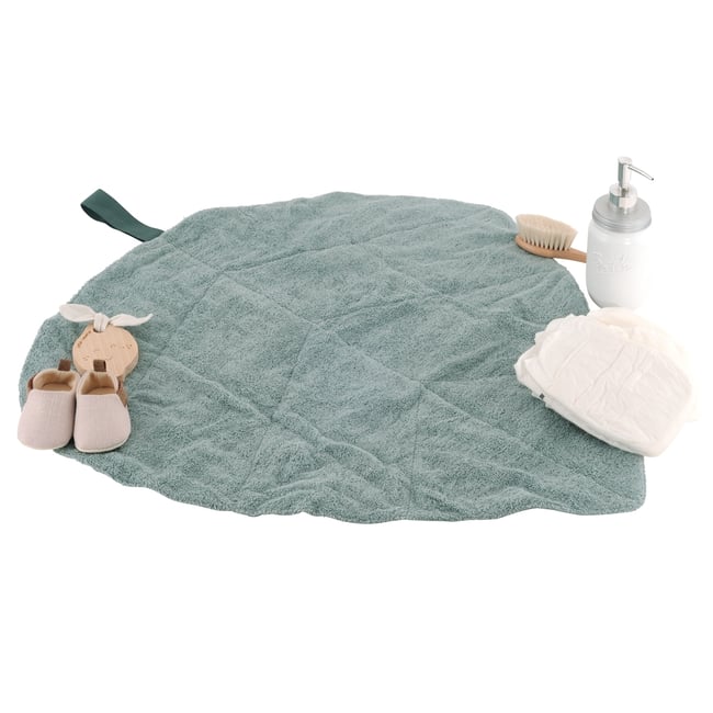Tapis à langer de voyage coton bio DREAM FOREST vert <span itemprop=