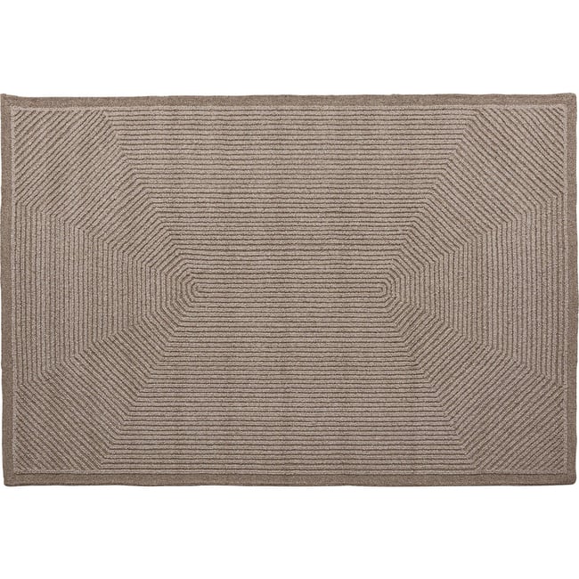 Tapis en laine à relief graphique Couleur tons bruns <span itemprop=