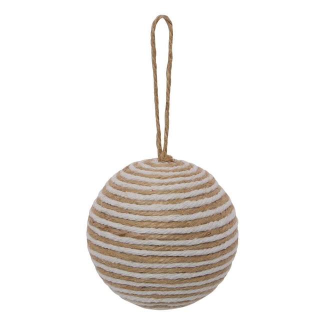 Boule de Noël fils de jute naturel D. 80 mm - FEERIC LIGHTS & CHRISTMAS