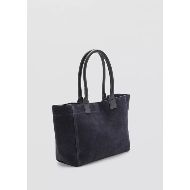 Sac 100 % cuir suédé bleu marine <span itemprop=