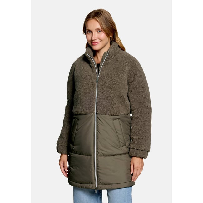 Veste douillette en peluche marron <span itemprop=
