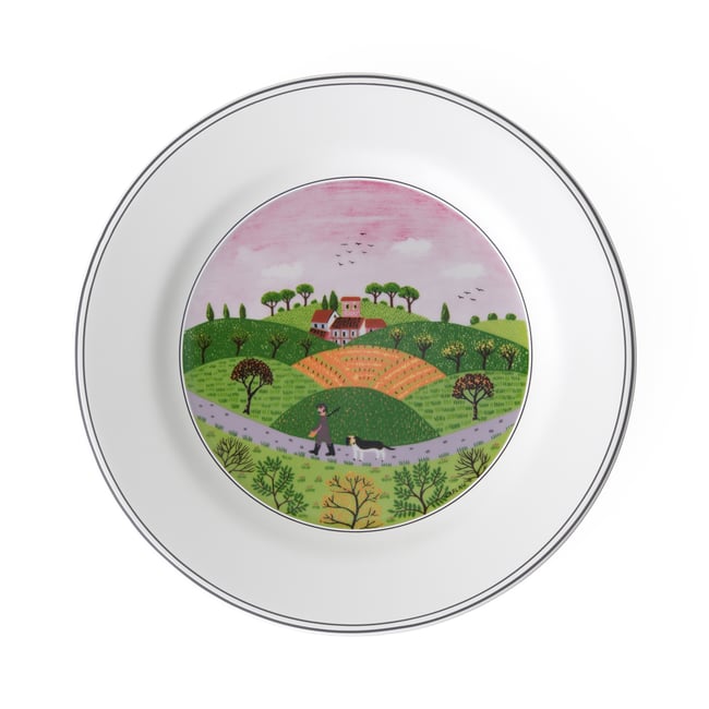 Assiette À Dessert, Chasseur DESIGN NAIF Couleur multicolore <span itemprop=