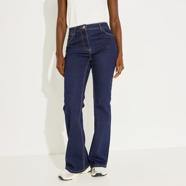 Jean bootcut CALVI B02 bleu brut <span itemprop=