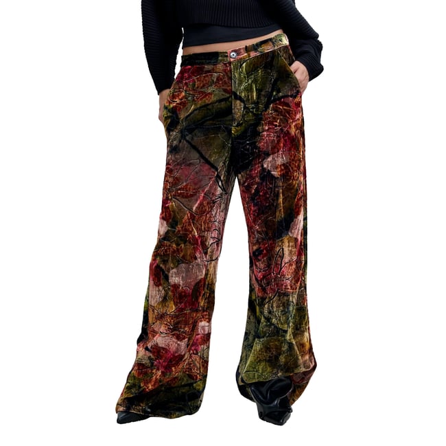 Pantalon en velours long M. C. Lacroix rose <span itemprop=