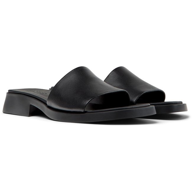 Mules em pele ultrassuave, Dana preto <span itemprop=