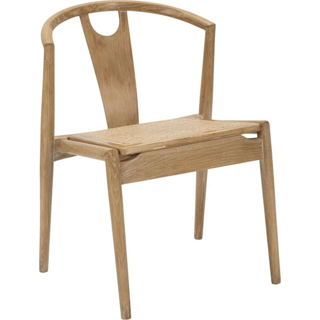 Chaises en frêne et rotin lot de 2 BOHO CHIC Couleur marron naturel <span itemprop=